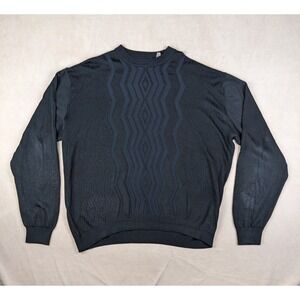 Tulliano XXL Mens Sweater Geometric Black Textured 26x26